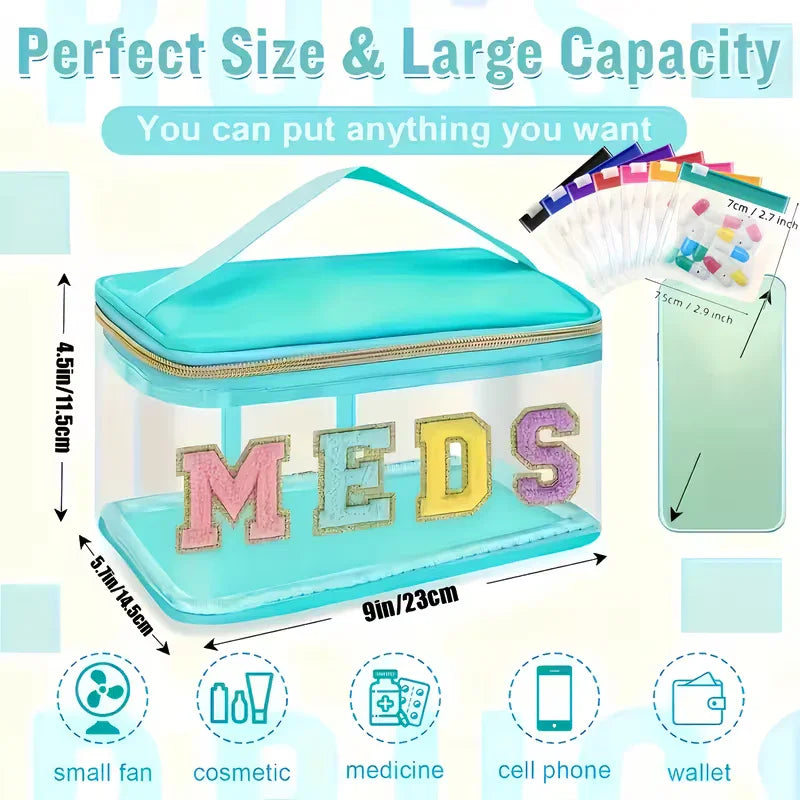 MEDS Reusable Medicine & Toiletries Storage Bag Set Peaceful Pleasures