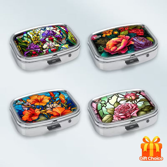 Floral Sonata Metal Medicine & Jewelry Box (4pcs) Peaceful Pleasures