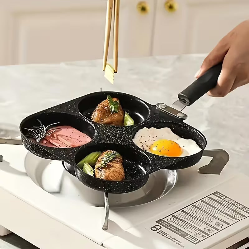 Four-in-One Cast Iron Egg Boiler & Non-Stick Frying Pan Peaceful Pleasures Health and Wellness