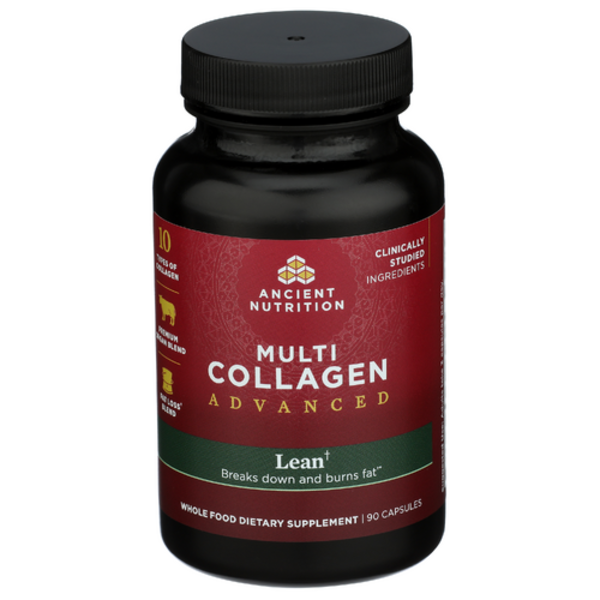 Bottle of Ancient Nutrition Multi Collagen Advanced supplement on a white background