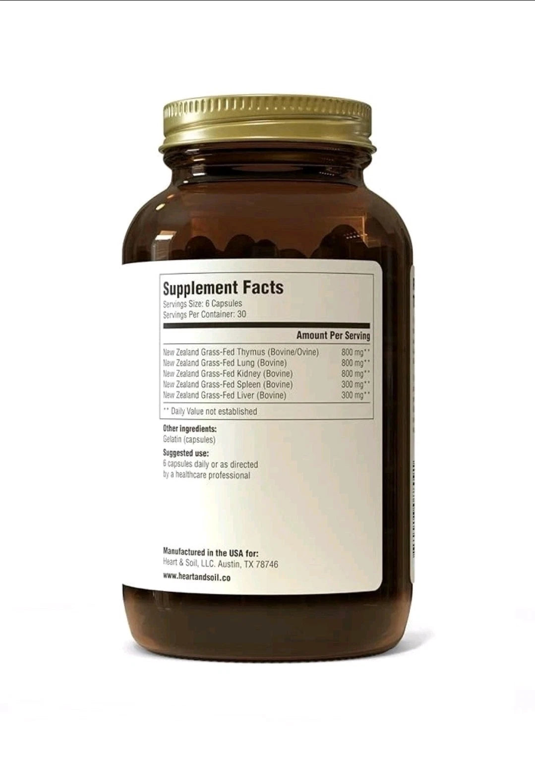 Supplement bottle with label on a white background