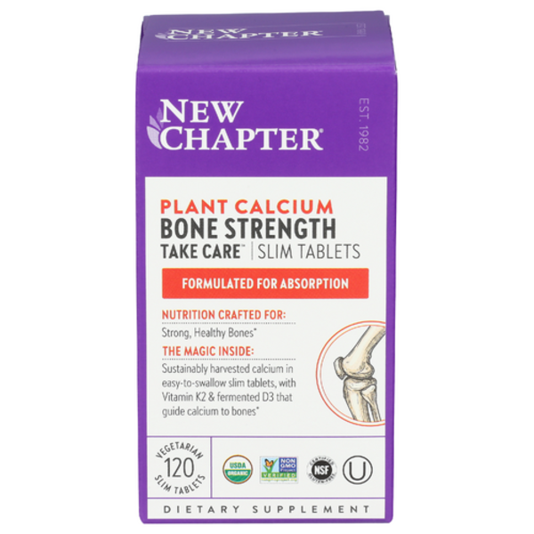 New Chapter Plant Calcium Bone Strength supplement box on a white background