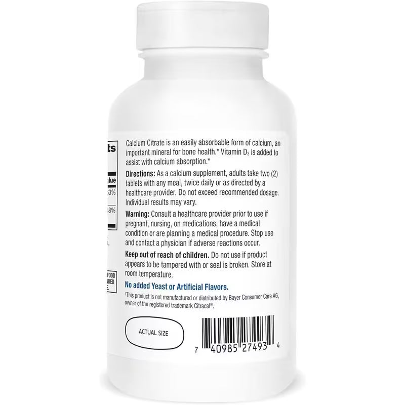 21st Century Calcium Citrate + D3 Caplets Maximum - 120 ct (2-Pack) Peaceful Pleasures