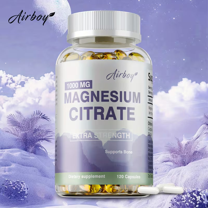 Magnesium Citrate 1000mg – Muscle & Nerve Support, 120 Capsules Peaceful Pleasures
