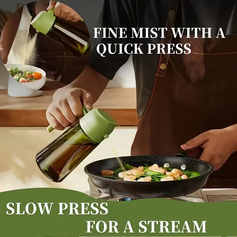 2-in-1 Glass Olive Oil Dropper & Cooking Sprayer | 2pcs Peaceful Pleasures