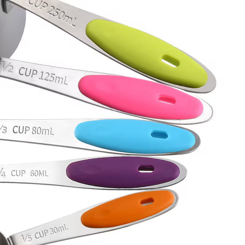 430 Stainless Steel 5-Piece Measuring Spoon & Cup Set Peaceful Pleasures