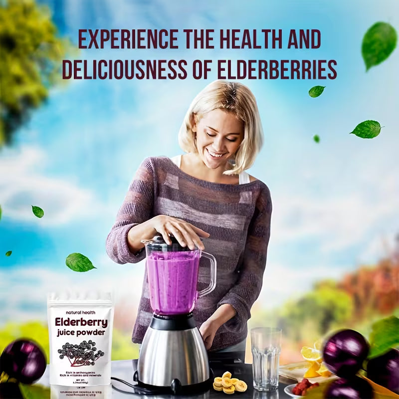 Elderberry Juice Powder 6.34oz – Natural Freeze-Dried Fruit Powder Peaceful Pleasures