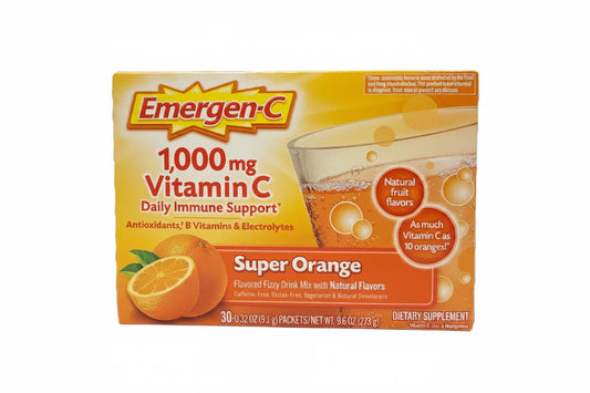 Emergen-C 1000mg Vitamin C Powder, Super Orange, 30 Packets Dietary Supplement Emergen-C