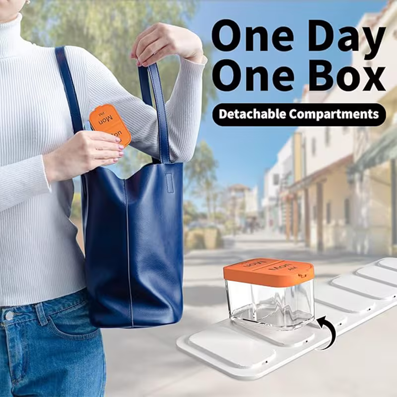 31-Day Portable Pill Organizer with Dividers