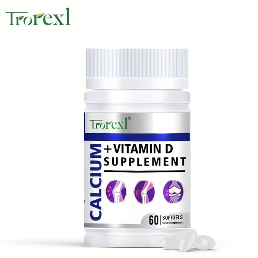 Trorexl Calcium And Vitamin D Softgels – 60 Capsules, Daily Nutritional Supplement, Gluten-Free Vitamins & Supplements Peaceful Pleasures
