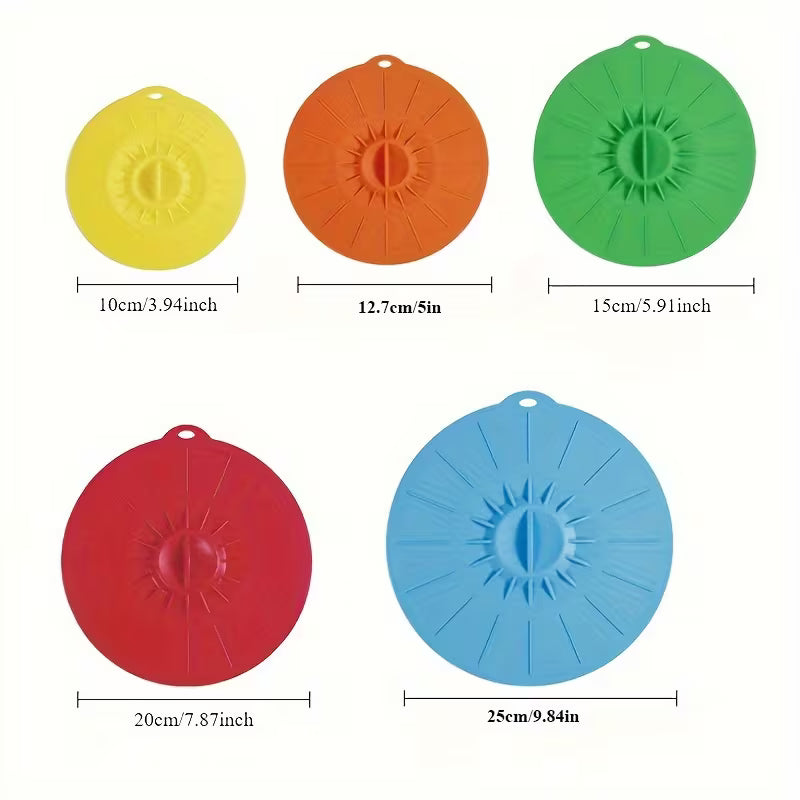 5pcs Silicone Bowl Cover Set – Heat-Resistant & Reusable Peaceful Pleasures