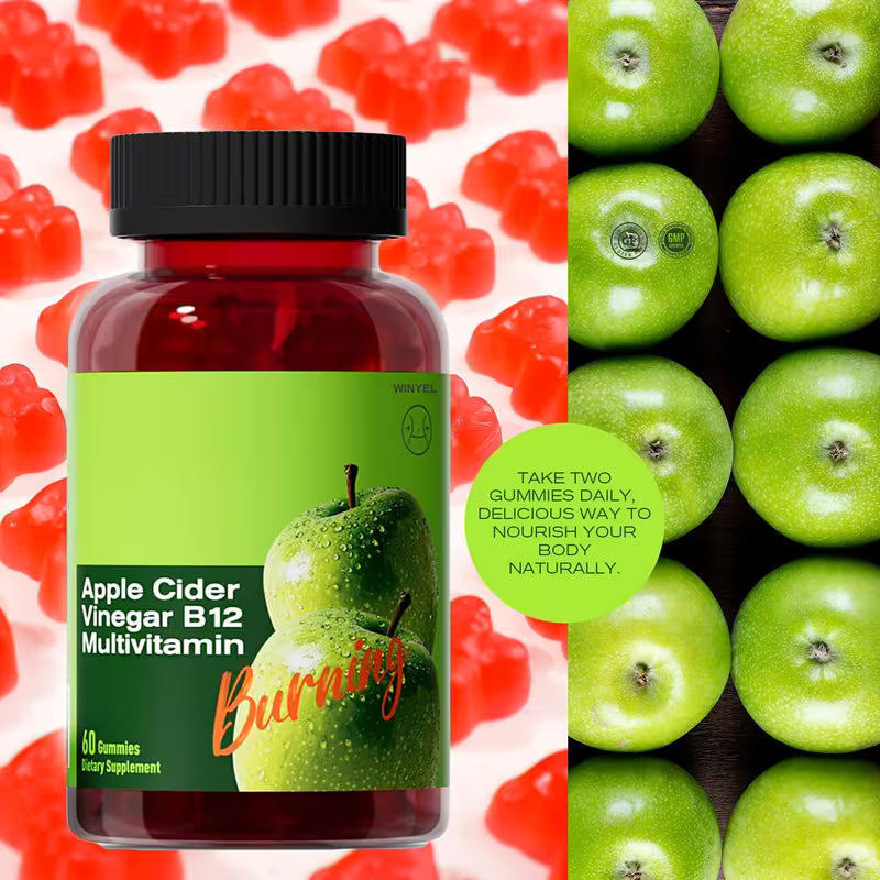 Apple Cider Vinegar Gummies with Vitamin B12 – 60 Gummies Peaceful Pleasures
