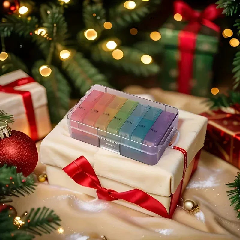 Portable 7-Day Pill Organizer with Built-In Medicine Cutter Peaceful Pleasures
