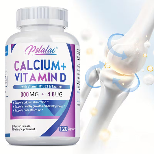 Calcium & Vitamin D with B1, B2 & Taurine – 120 Capsules Peaceful Pleasures