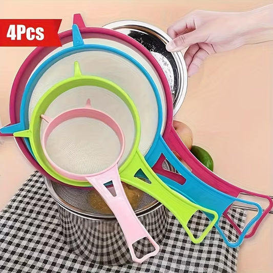 4pcs Multifunctional Strainers - Colorful Kitchen Filters Peaceful Pleasures