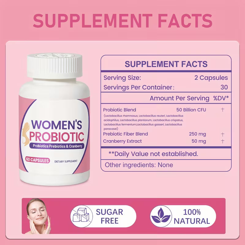 Female Probiotics 50 Billion CFU - 60 Capsules Peaceful Pleasures