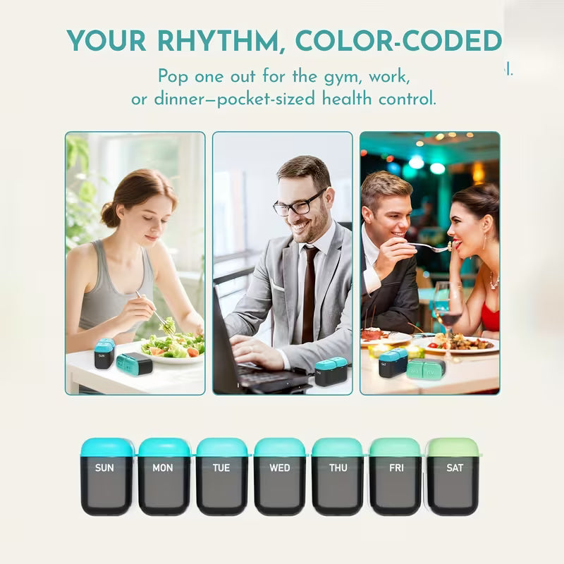 Travel-Friendly Pill Organizer – AM/PM Weekly Vitamin Case