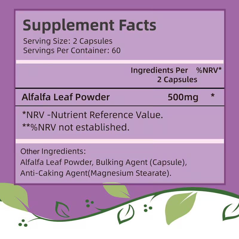 Alfalfa Green Superfood – Digestive Support | 120 Capsules Peaceful Pleasures