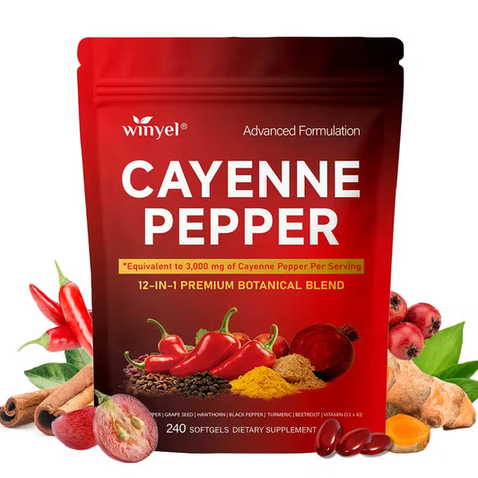 Cayenne Pepper Softgels – Heart, Vein & Blood Vessel Support (240ct) Peaceful Pleasures