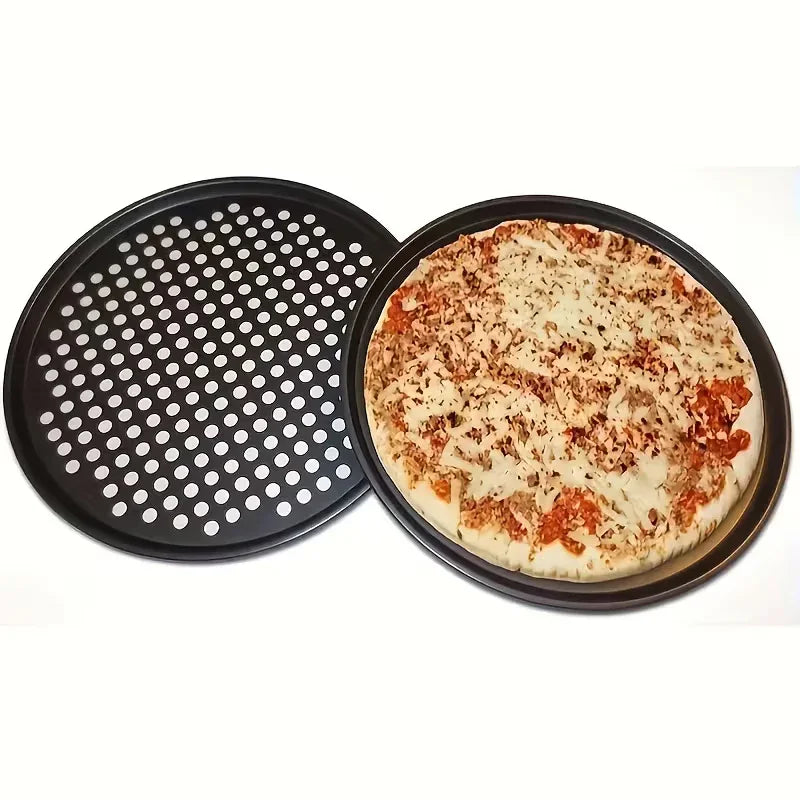 12-Inch Carbon Steel Perforated Pizza Pan Peaceful Pleasures