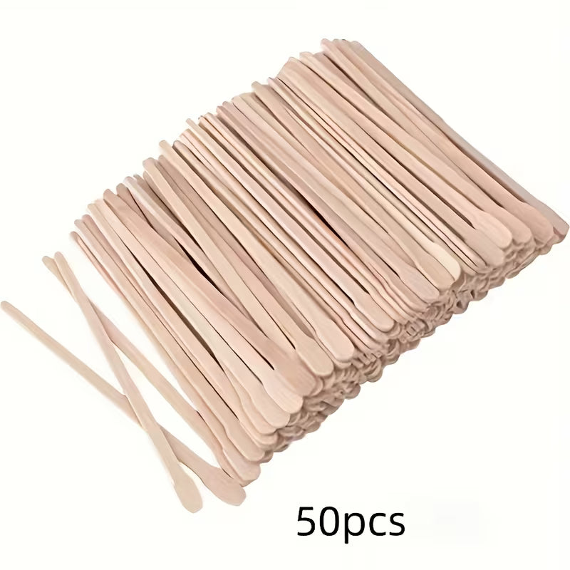 50 Wooden Eyebrow & Facial Hair Remover Sticks Peaceful Pleasures