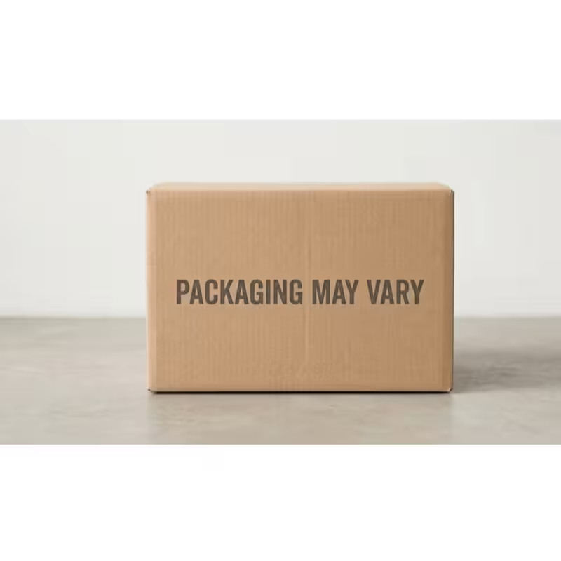 Cardboard box with 'Packaging May Vary' text on a light gray background