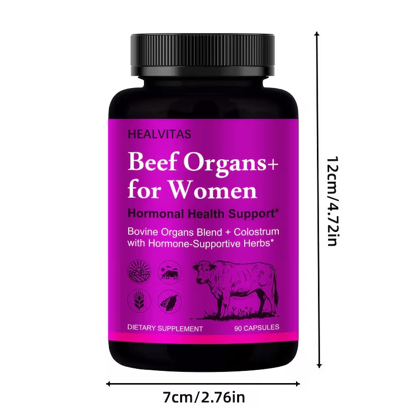 Grass Fed Beef Organ Supplement for Women – 180 Capsules Peaceful Pleasures