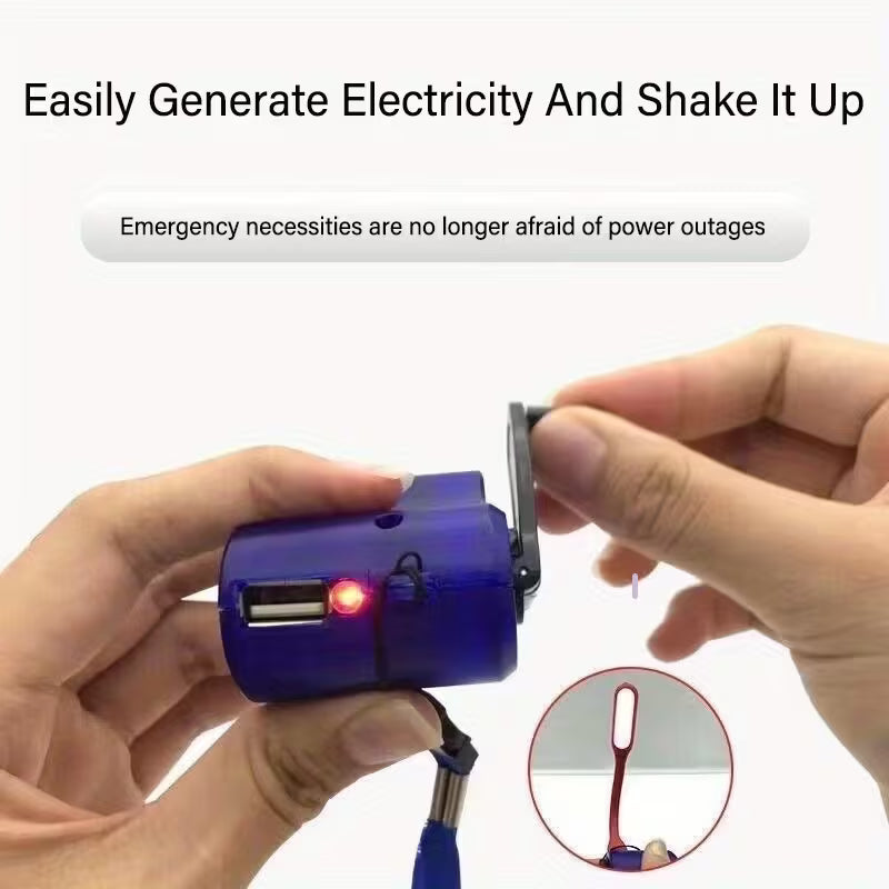 Portable Hand Crank Emergency Charger for Smartphones – Blue Peaceful Pleasures