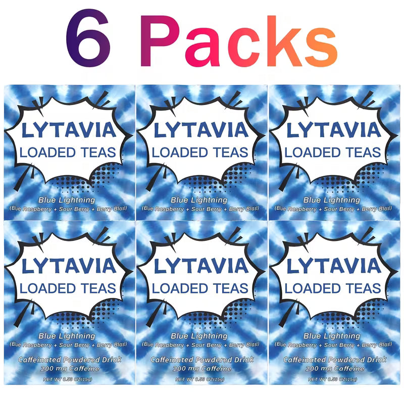 Lytavia Loaded Tea 6-Pack | Caffeine Electrolyte Powder Peaceful Pleasures
