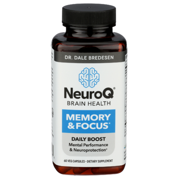 NeuroQ Brain Health supplement bottle on a white background