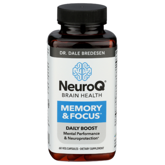 NeuroQ Brain Health supplement bottle on a white background