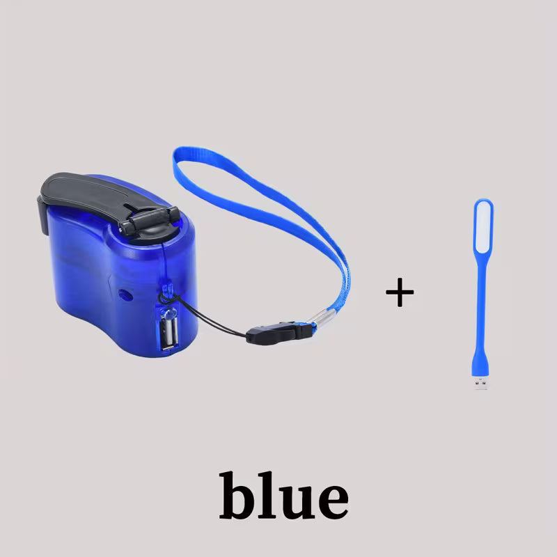 Portable Hand Crank Emergency Charger for Smartphones – Blue Peaceful Pleasures