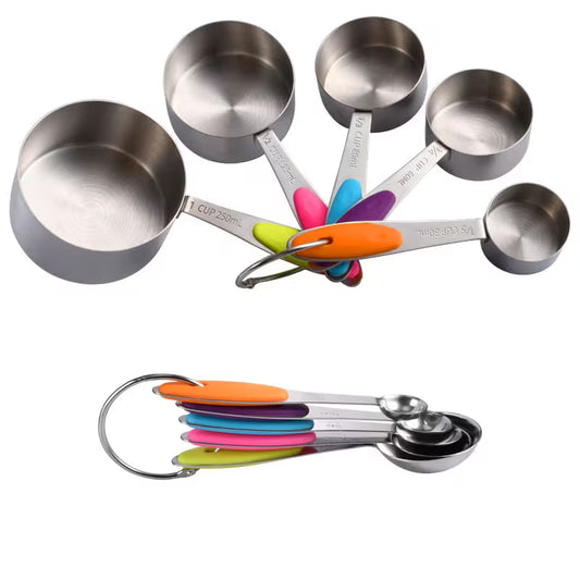 430 Stainless Steel 5-Piece Measuring Spoon & Cup Set Peaceful Pleasures