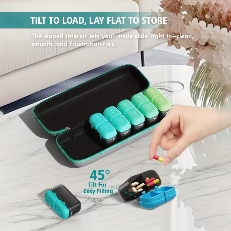 Travel-Friendly Pill Organizer – AM/PM Weekly Vitamin Case