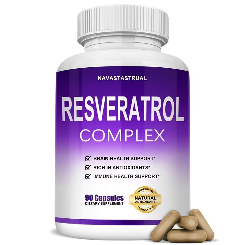 Resveratrol Complex Supplement – 90 Capsules Dietary Supplement Peaceful Pleasures
