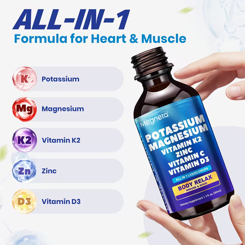 Bottle of Megneta supplement with ingredients listed on a white background
