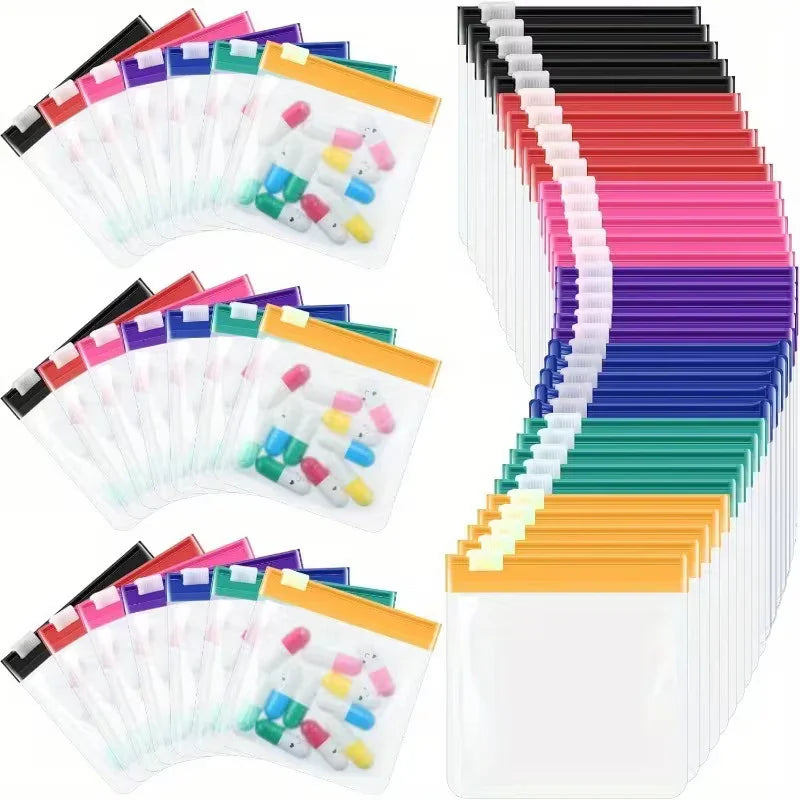 42pcs Mini Pill Pouch Bags Zippered | Reusable Medicine Organizer Peaceful Pleasures