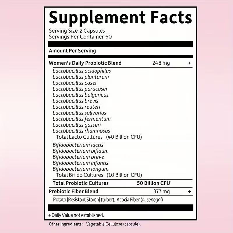 Women's Once Daily Probiotic – 50B CFU, 16 Strains, 120ct Peaceful Pleasures