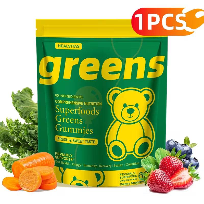 Daily Superfood Greens Gummies for Health Multivitamins