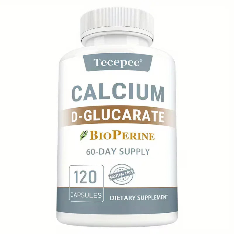 Calcium D-Glucarate 500mg + Black Pepper | Liver & Bone Health – 120 Capsules Peaceful Pleasures