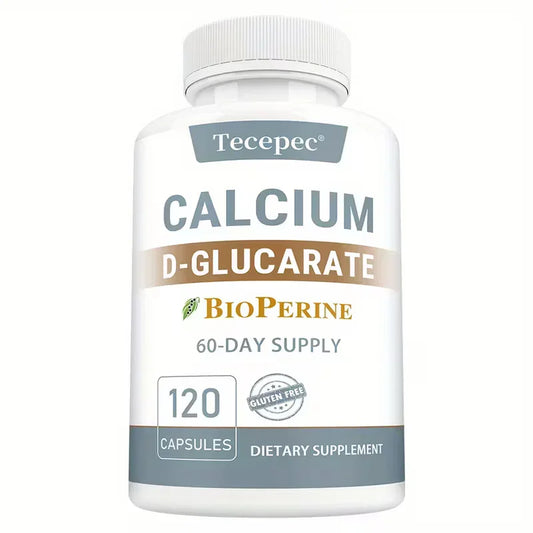 Calcium D-Glucarate 500mg + Black Pepper | Liver & Bone Health – 120 Capsules Peaceful Pleasures