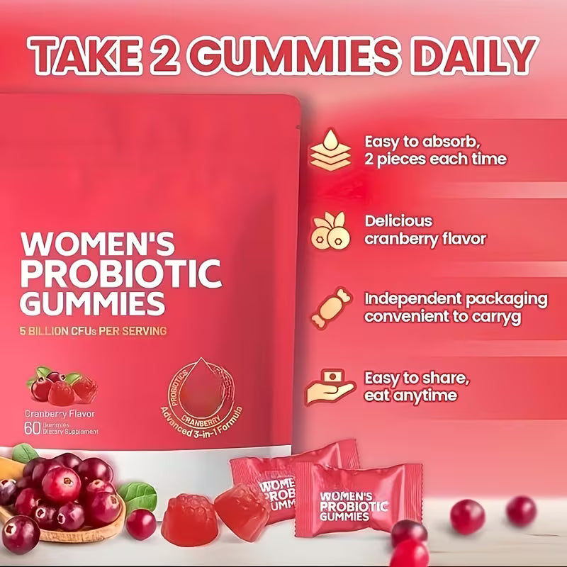 Probiotics for Women – Feminine Balance pH Gummies with Vitamin C & Cranberry Peaceful Pleasures