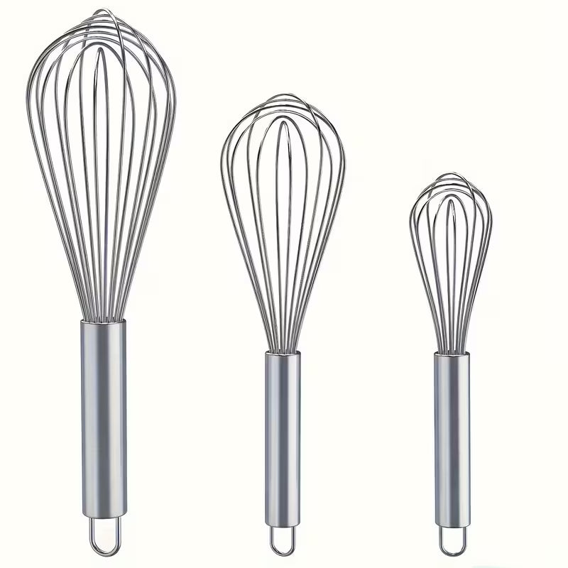 3-Piece Manual Whisk Set – Stainless Steel Egg Beater Peaceful Pleasures