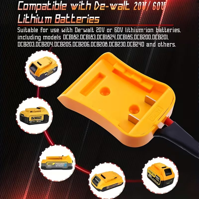 DeWalt Battery Jump Starter Cable with Adapter (18V/20V) Peaceful Pleasures