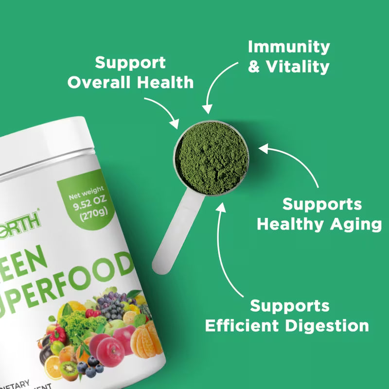 Superfood Greens Blend Powder – Spirulina, Chlorella & Probiotics Peaceful Pleasures