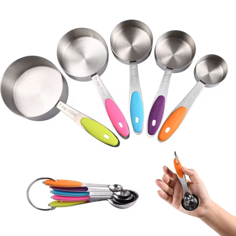 430 Stainless Steel 5-Piece Measuring Spoon & Cup Set Peaceful Pleasures