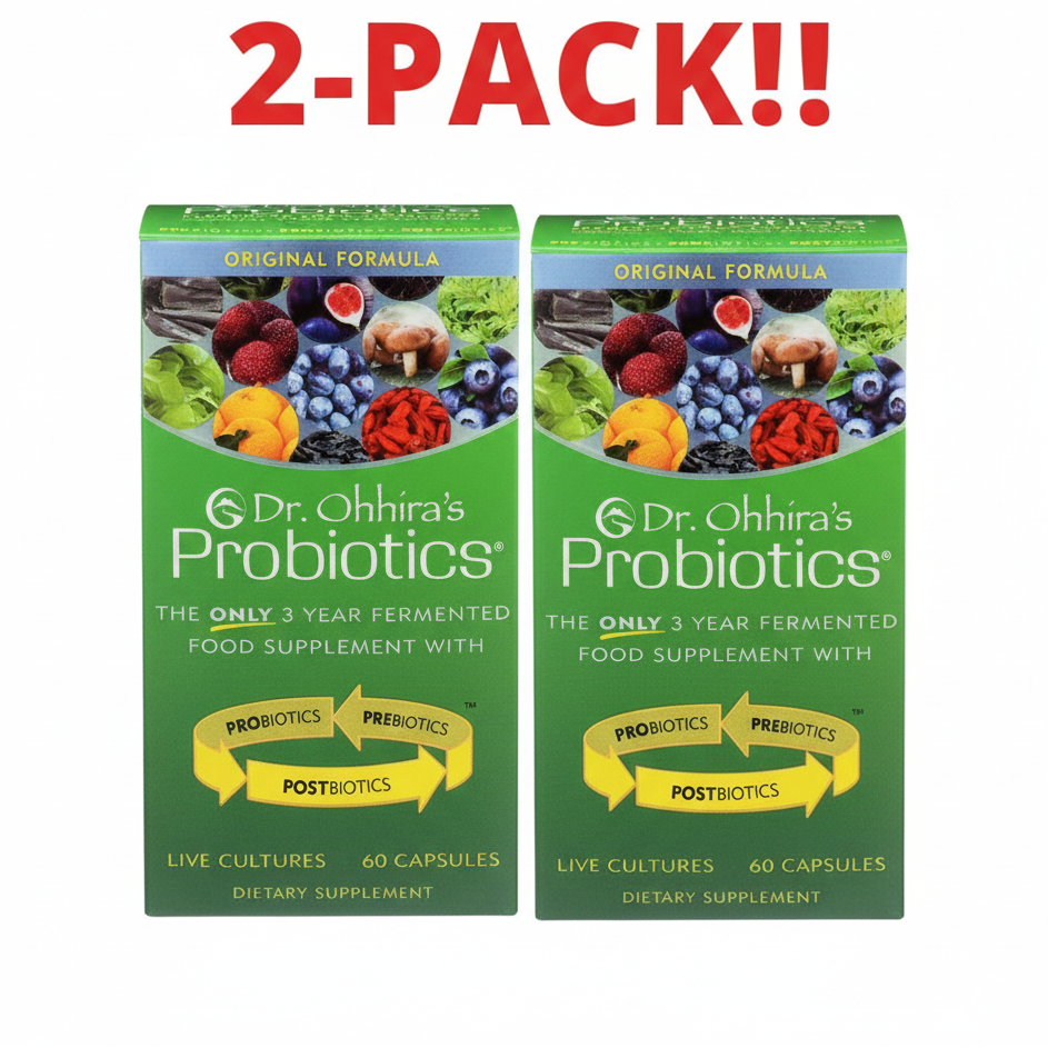 Two packages of Dr. Ohhira's Probiotics on a white background with '2-Pack' text above.