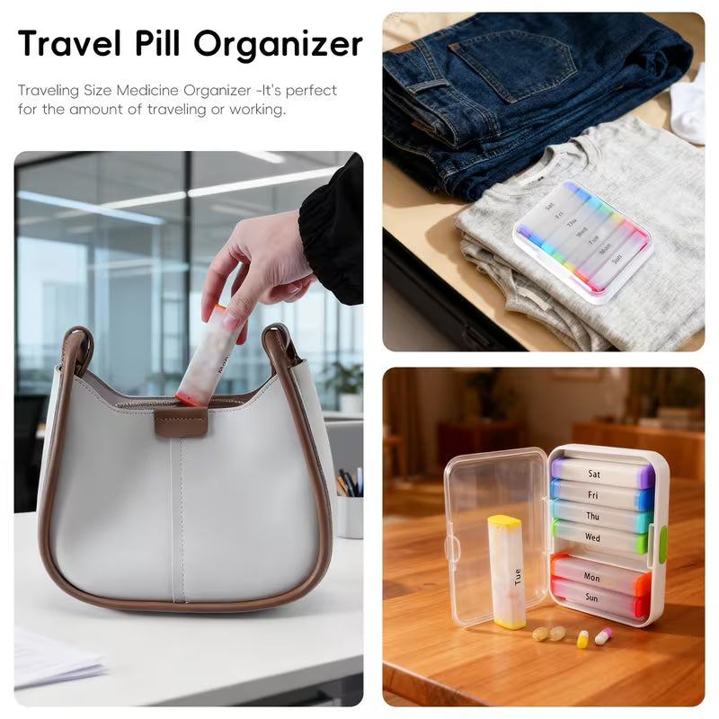 Weekly Pill Organizer 2 Times A Day | 7-Day AM PM Travel Pill Case Peaceful Pleasures