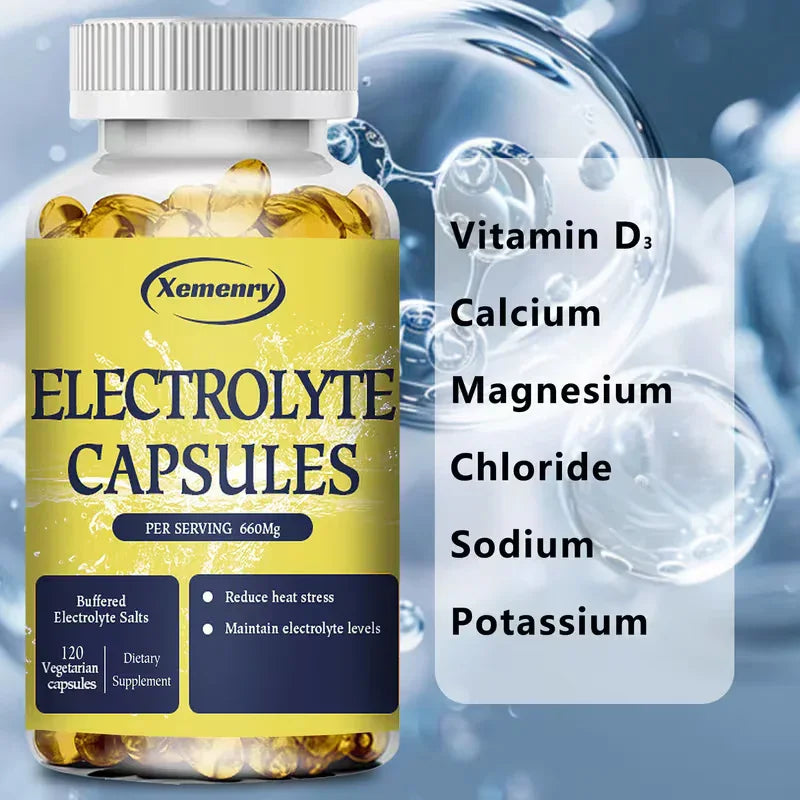 Electrolyte Capsules – Vitamin D3, Magnesium, Potassium, Calcium 120ct Peaceful Pleasures