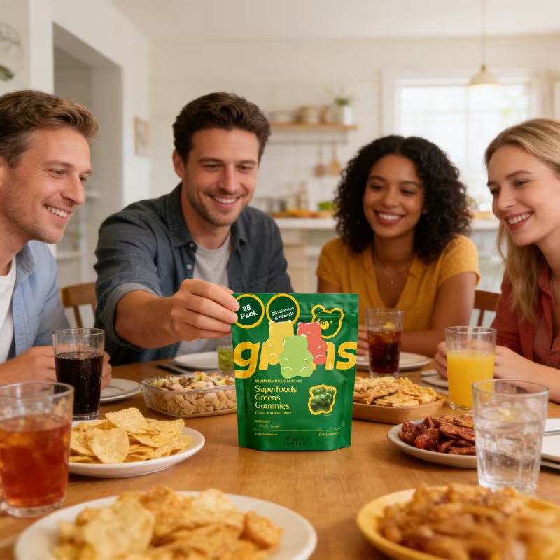Superfoods Greens Gummies – 60 Daily Nutrition Gummies Peaceful Pleasures